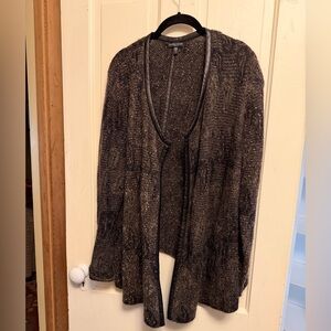 Eileen Fisher Dark Brown Open-Front Cardigan